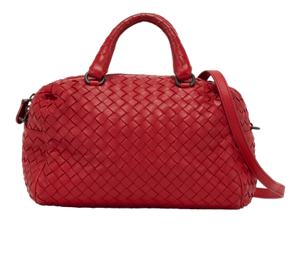 Intrecciato Boston Bag, &pound;420, Handbags, Red, Leather, Front view